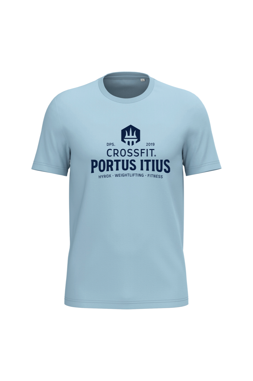 T-Shirt Officiel Portus Itius – CrossFit Bleu AQUA