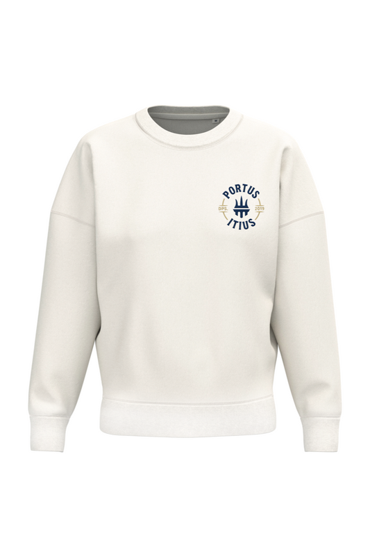 Sweat-shirt Col Rond Portus Itius – Coloris Blanc & Bleu Marine